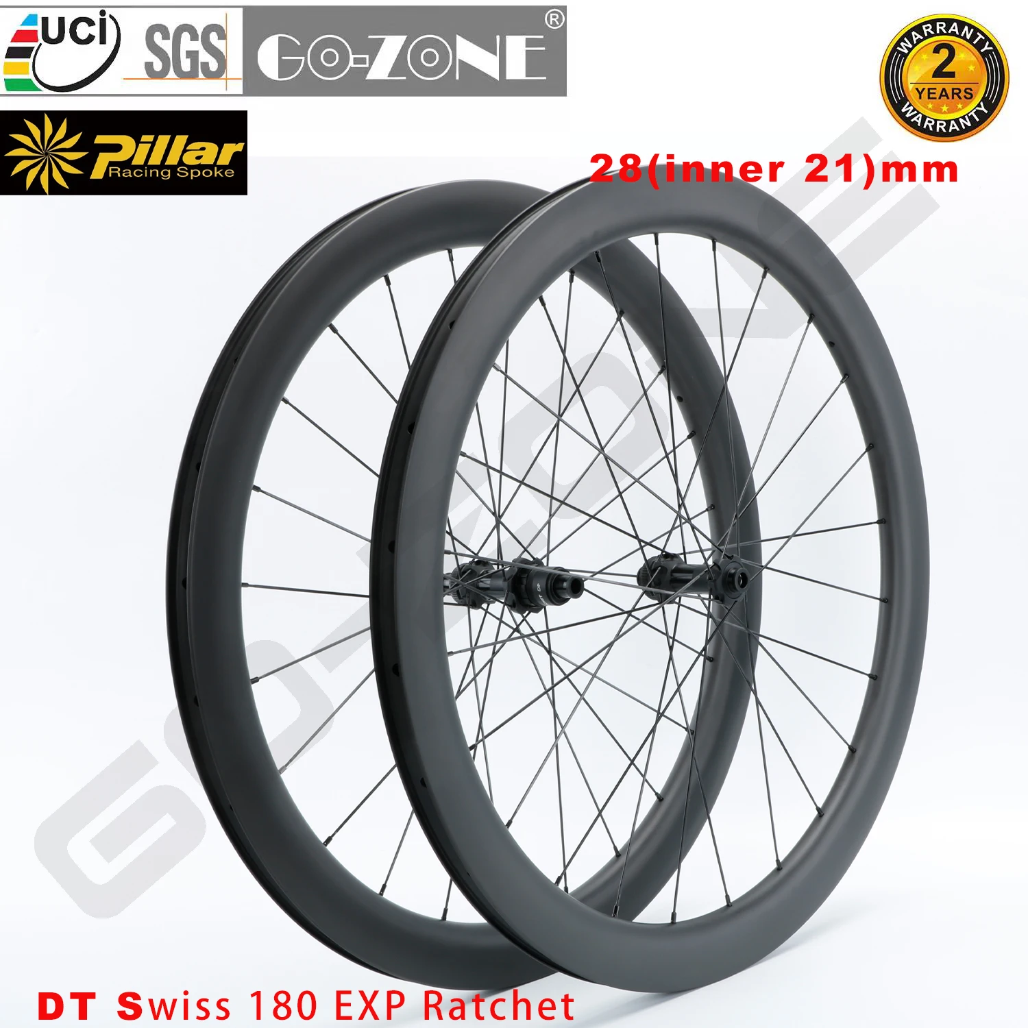 

700c 28mm Gravel Cyclocross Carbon Wheels Disc Brake DT 180 Ratchet Pillar 1423 Center Lock UCI Approved Road Bicycle Wheelset