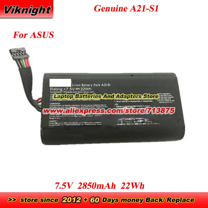 

Genuine A21-S1 Battery for ASUS S1 LED Projector 7.5V 2850mAh 22Wh A21-SI A2I-SI A21LM2H Li-ion Battery