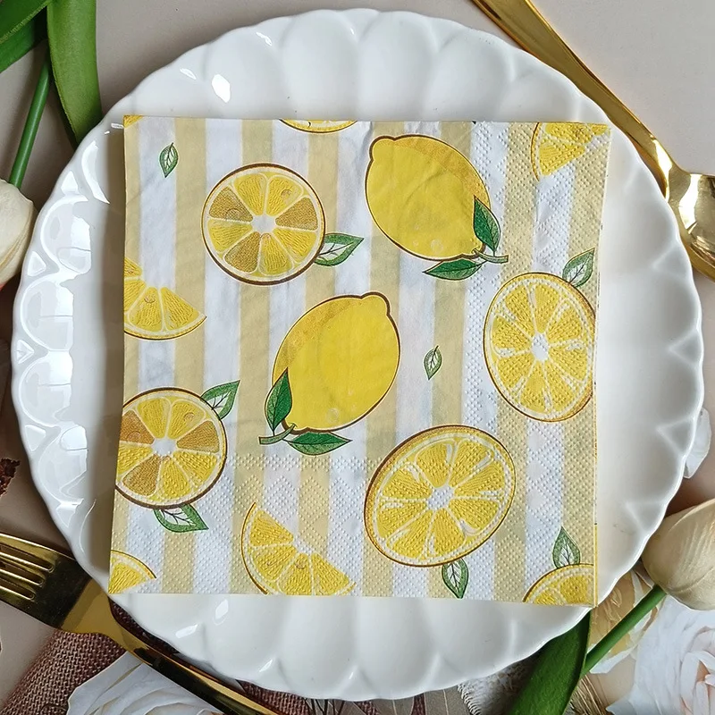 Servilleta con estampado de flores de colores, servilletas desechables para fiesta de plantas de Papel, servilletas de animales, toalla de Papel decoupage, servilletas moradas