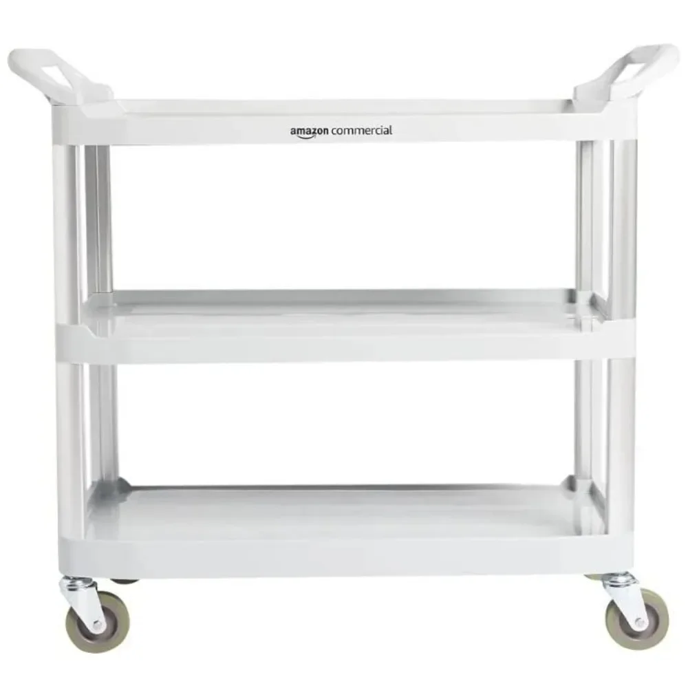3 Shelves Utility Cart with 400 lbs Loading Capacity, Smooth move, Gray