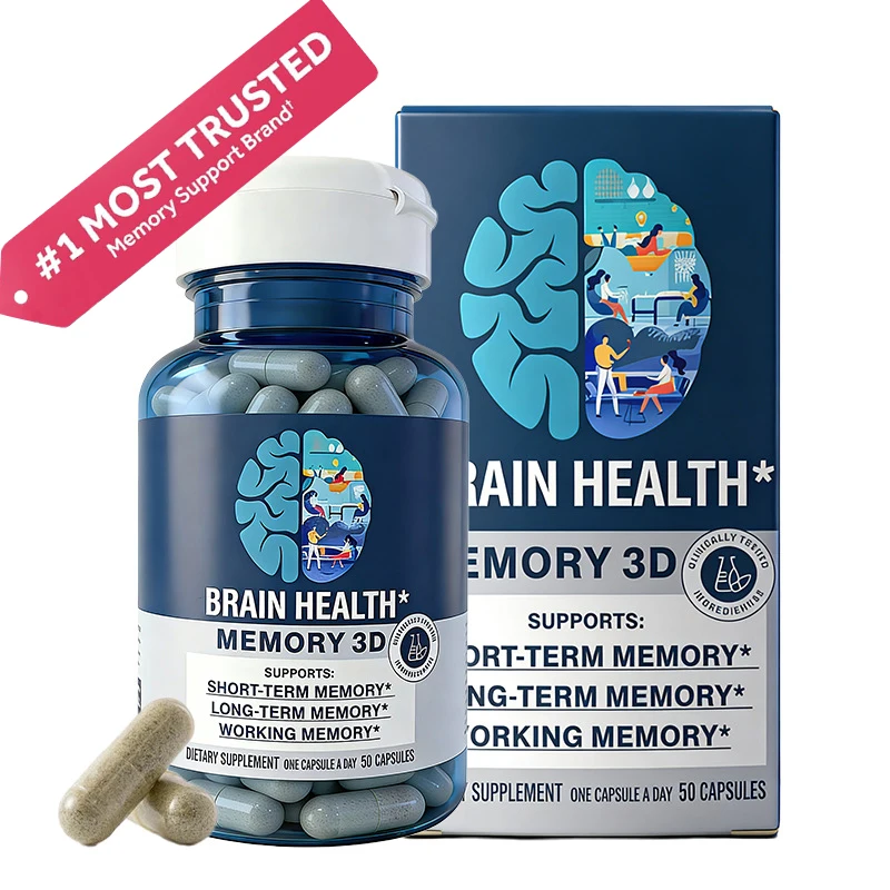 Memory 3D Brain Supplement - Nootropic Capsules for Memory, Focus & Cognitive Function - Short Term, Long Term & Working Memory