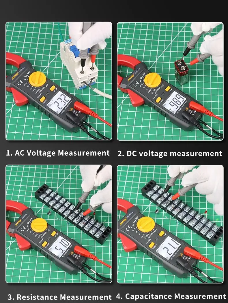 SZBJ cyfrowy miernik cęgowy multimetr 600A prąd AC True RMS szczypce amperomierz woltomierz kondensator profesjonalny tester elektryczny