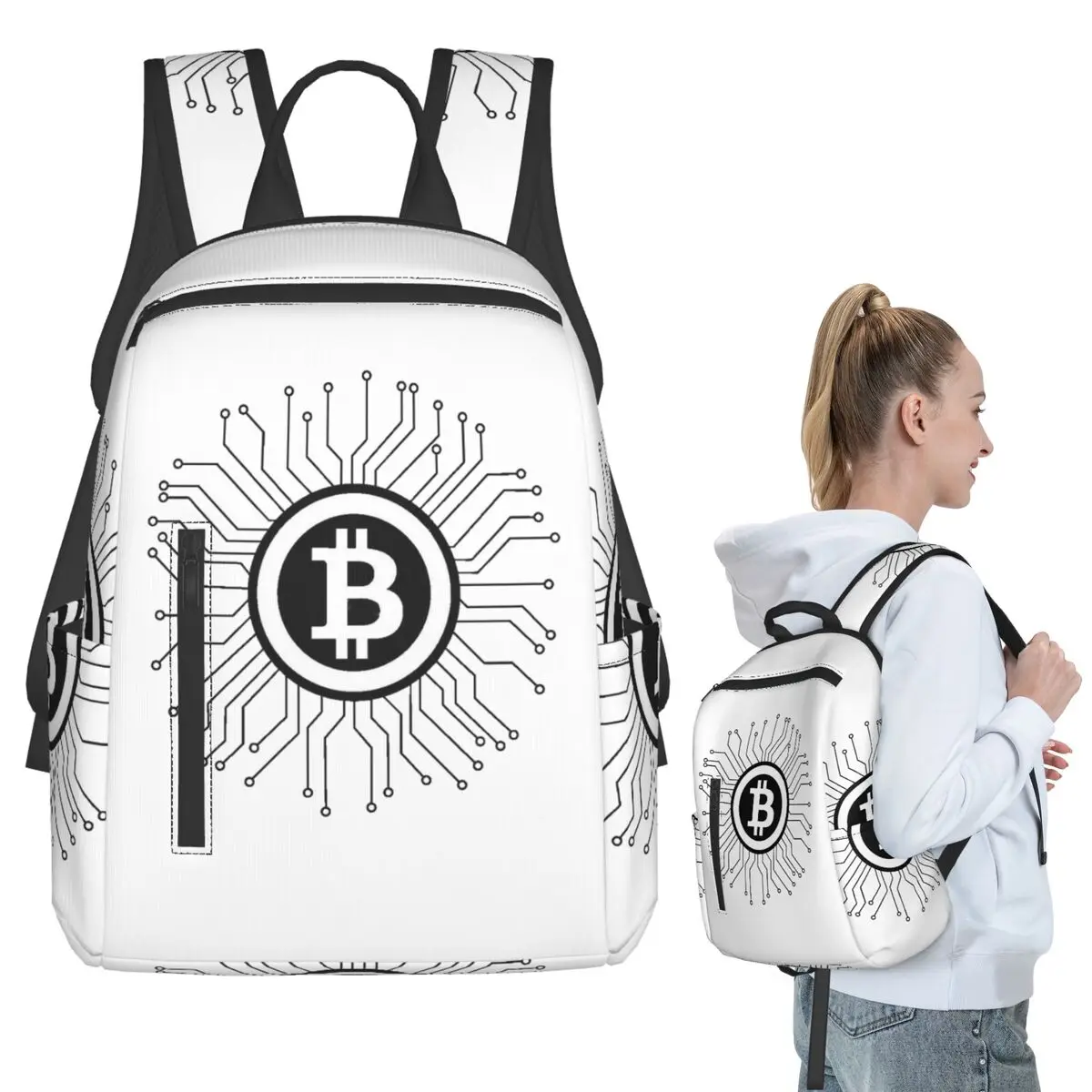 

Bitcoin BTC Crypto Currency Backpack Student BookBag Children School Bag Computer Shoulder Bags Boys Girls