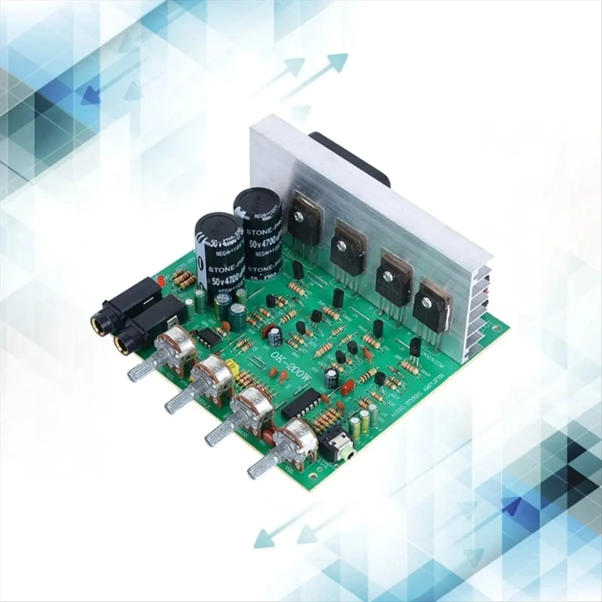 New OK200W 2Channel 4-8Ohm Amplifiers Module Board Double Group AC18-26V 2 Channel Power Amplifiers Board Finished B-ABWO