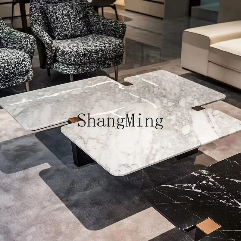 DHY modern simple irregular square natural marble coffee table living room home