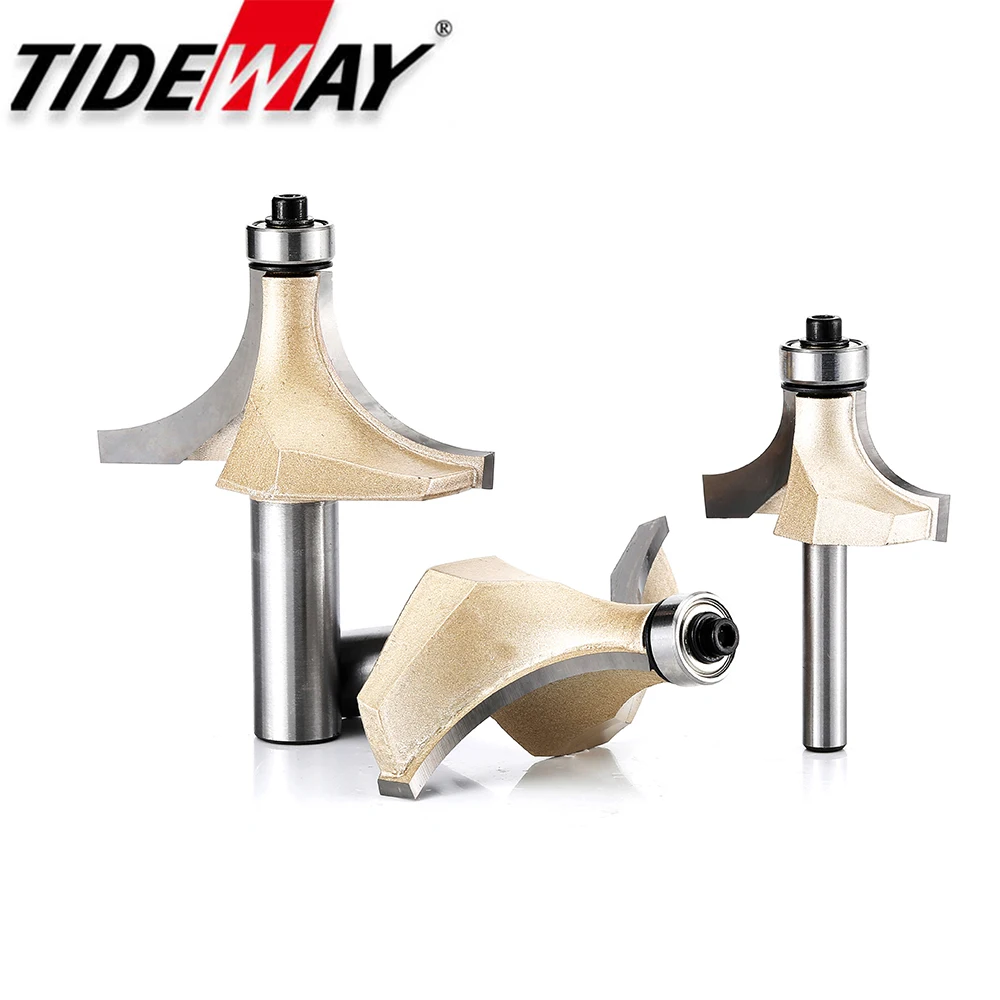 Tideway Corner Round Over Router Bit with Bearing for Wood Woodworking Tool Tungsten Carbide Milling Cutter CNC End Mill Cutters