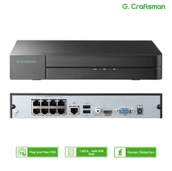 GCraftsman 8ch POE NVR,Guard viewer,GU-N8016H1S-P8,H.265,16 Channel,4K,8MP,DVR,Guard Station,APP,Remote Access,CCTV Camera
