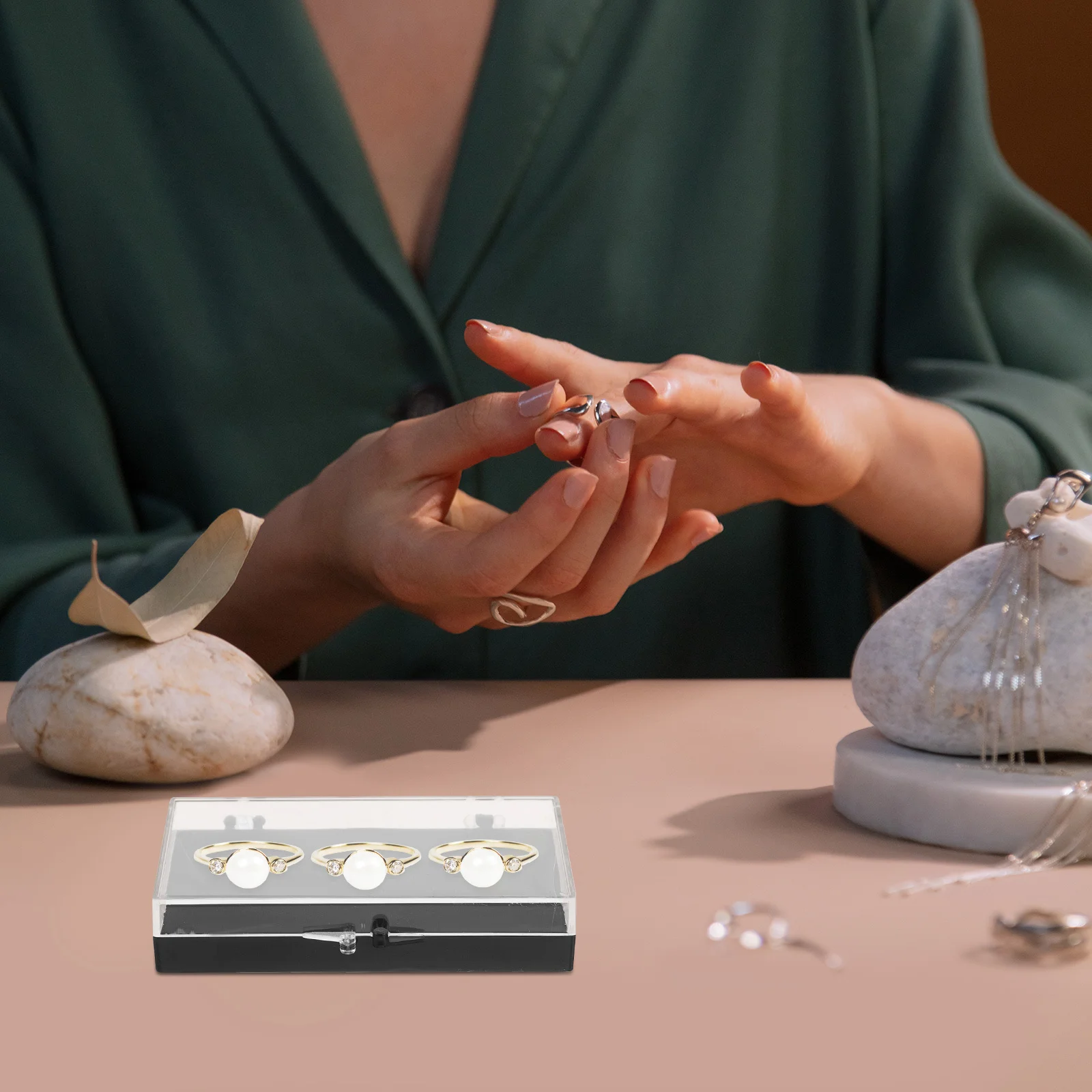 

10 Pcs Display Case Jewelry Retail Lapel Organizer Badge Displaying Black Brooch Storage Holder Desktop