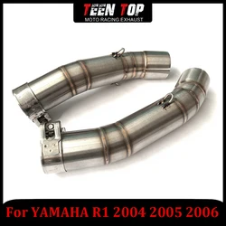 Motorcycle Exhaust Middle Link Pipe Muffler Connection Tube For YAMAHA R1 Mid Pipe 51mm 2004 2005 2006 Exhaust Connection Pipe