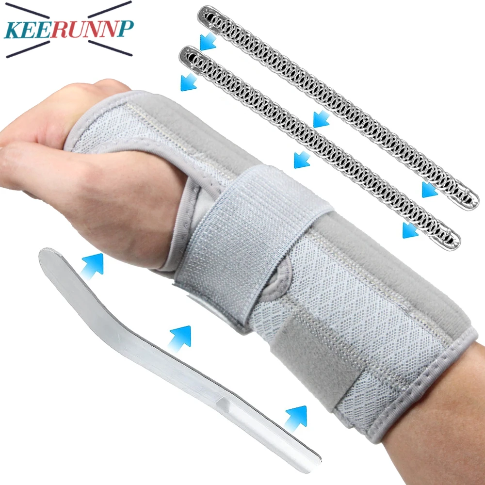 1PCS Professional Wrist Brace for Carpal Tunnel with Metal Splints - Adjustable Night Support for Arthritis - Right/Left Hand