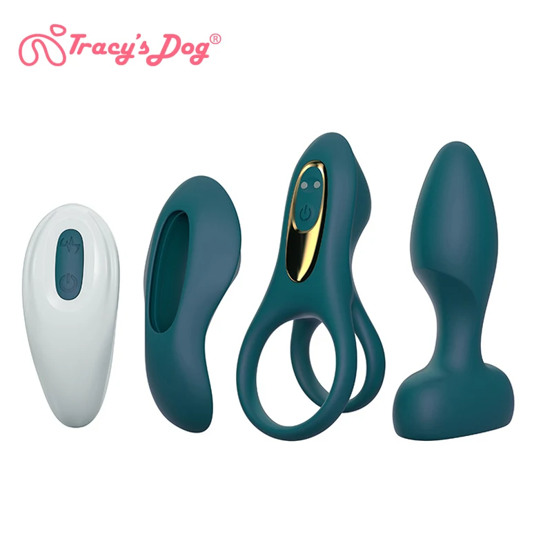tracy's-dog-vibrator-kit-for-couples-removable-vibrating-bullet-with-3-silicone-attachments-remote-control-adult-sex-toys