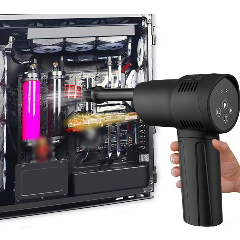 40000Rpm Kemoceng Udara Nirkabel USB Isi Ulang Genggam Pembersih Peniup Debu Terkompresi Listrik untuk PC Laptop Keyboard Mobil