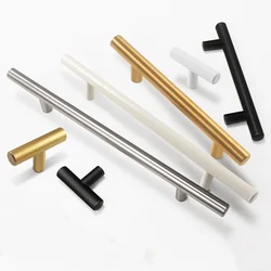 Black Golden Silver Handle Stainless Steel Kitchen Cabinet Door Knob Furniture Drawer Pull  Hardware Pulls  T Bar Handle