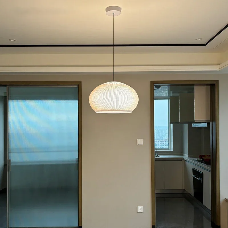 Lampe de pendentif LED tricotée nordique salon salle à manger lustre suspendu cuisine île chambre décor à la maison éclairage intérieur moderne