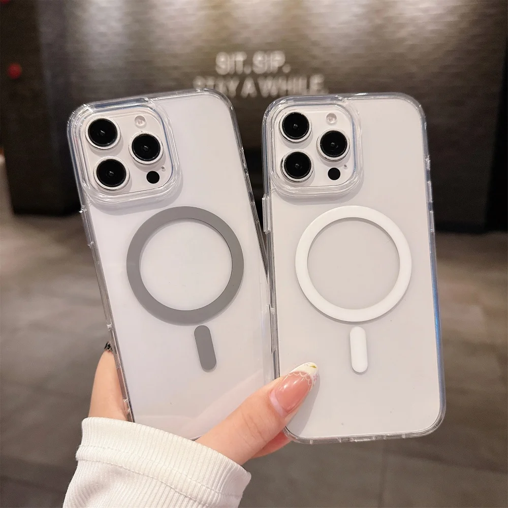 

Shield Armor 2800 Gauss Strong Magnetic Case For iPhone 16 Pro Max 16e 15 14 13 12 Ultra-Clear Cover Shockproof Anti-Yellowing