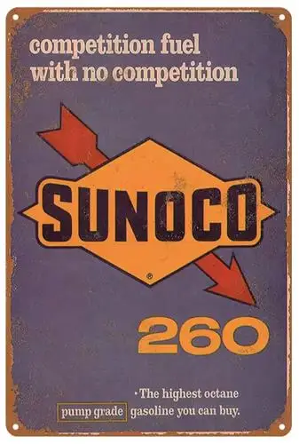 Sunoco 260 Gasoline Vintage Novelty Metal Sign ; Wall Art