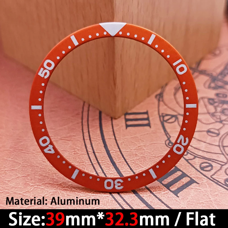 Accesorio de bisel de reloj de 39*32,3 mm: el bisel plano de aluminio es adecuado para reemplazar y reparar bisel de 39 mm.