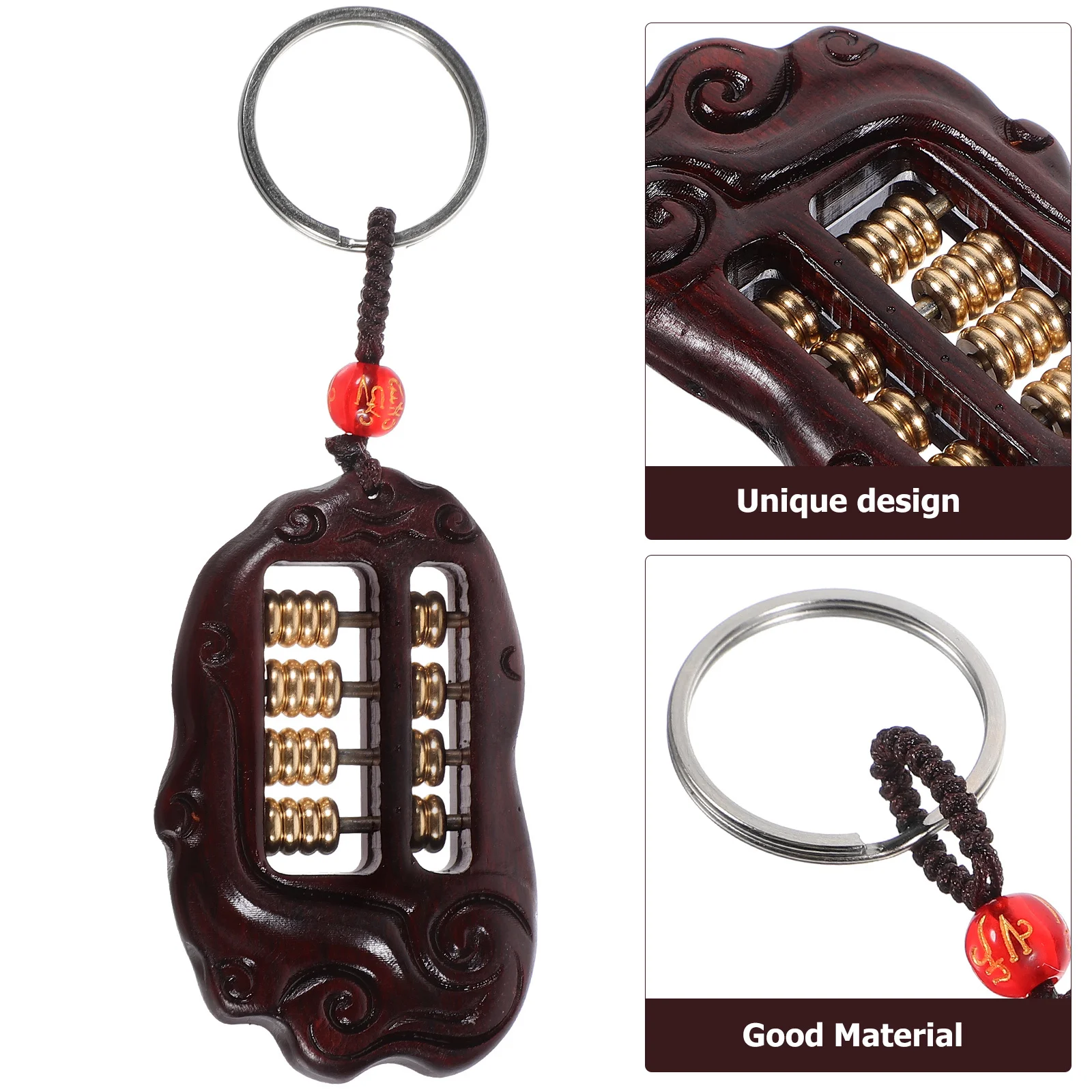 

Mini Retro Style Wooden Abacus Pendant Delicate Carving Keychain Hanging Ornament Vintage Abacus Decor DIY Gifts