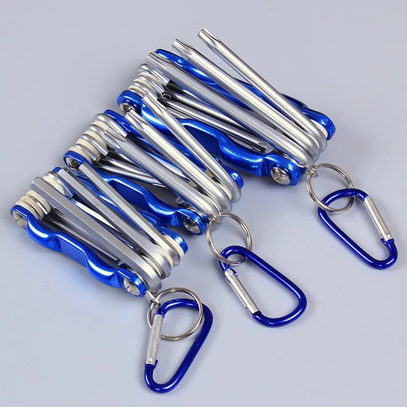 Portable 8 in 1 Folding Hex Wrench Multifunctional Hand Tool Hex Key Allen Wrench Set - High Quality Hand Tool for Daily Repair