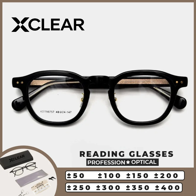 

XCLEAR Classic Vintage Reading Glasses Prescription Glasses Anti Blue Light Customized Progressive Prescription Glasses