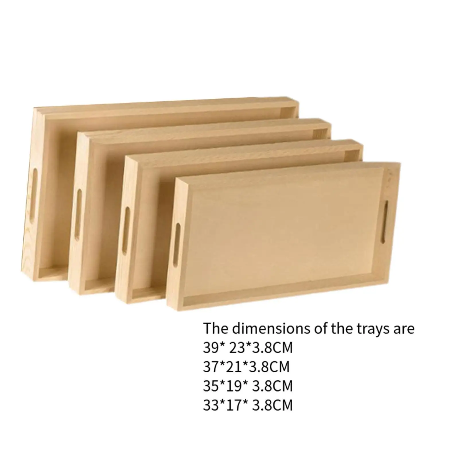 4 Stuks Montessori Dienblad Houten Dienbladen Met Handvatten Crafting Lade Houten Opbergvak Serveerschalen Voor Klaslokaal Slaapkamer