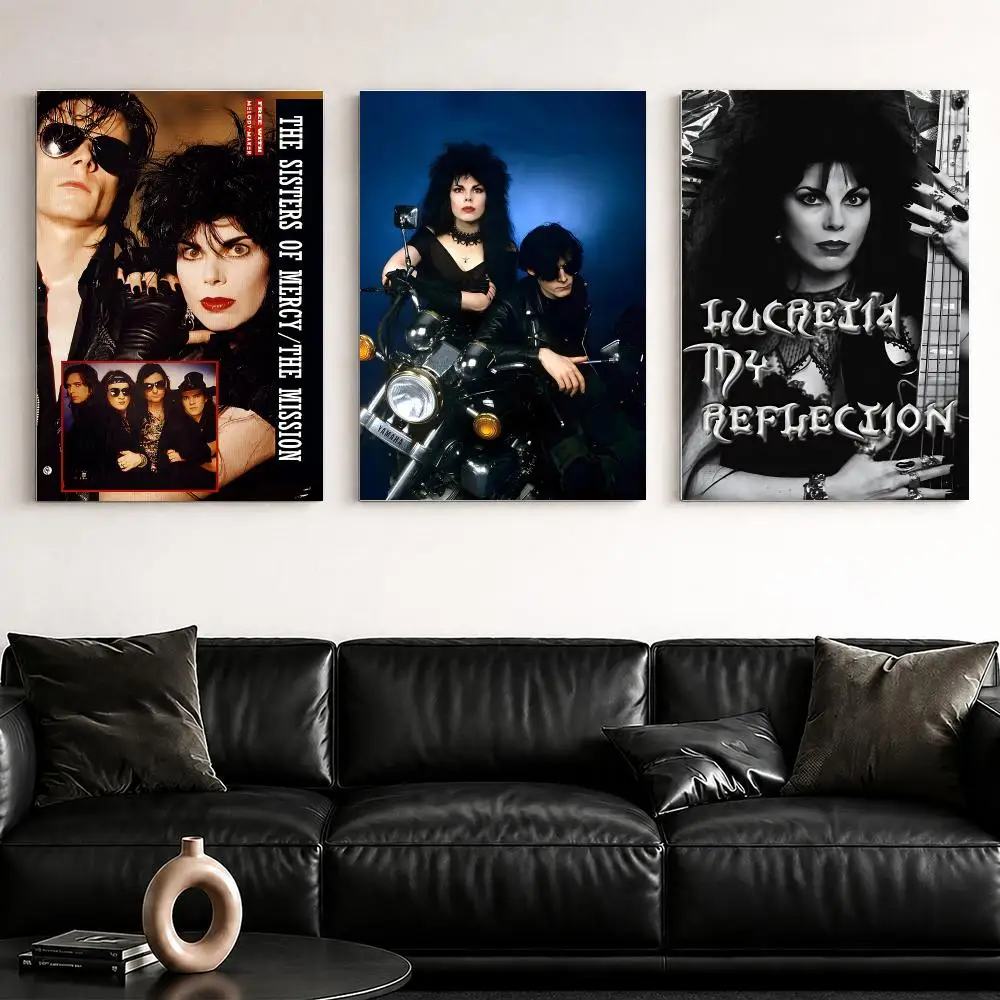 Band Album The S-Sisters of M-Mercy Framed Wall Painting Ready to Hang Canvas Poster for Bedroom Living Room Hallway Home Decor