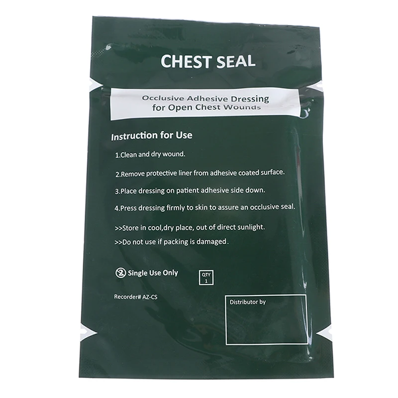 Medical Primeiros Socorros Chest Seal, Evitar Feridas por Punção, Emergência Pneumotórax, Ventilado 3 Buracos, 1Pc