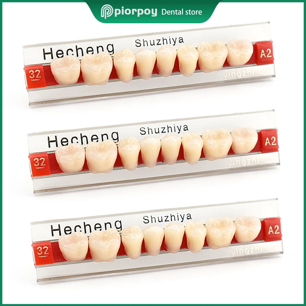 

PIORPOY 84 Pcs/Set A2 Dental Acrylic Resin Teeth Temporary False Teeth Upper Lower Denture Processing Dentists Lab Tools Dopship