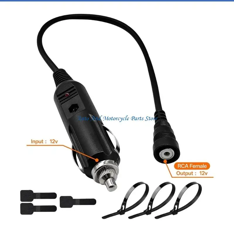 P9FD 12V Power Supply Cord Connector Cable Suitable For Electric Heated Face Mask And Motorcycle Face Snowmobile Helmet