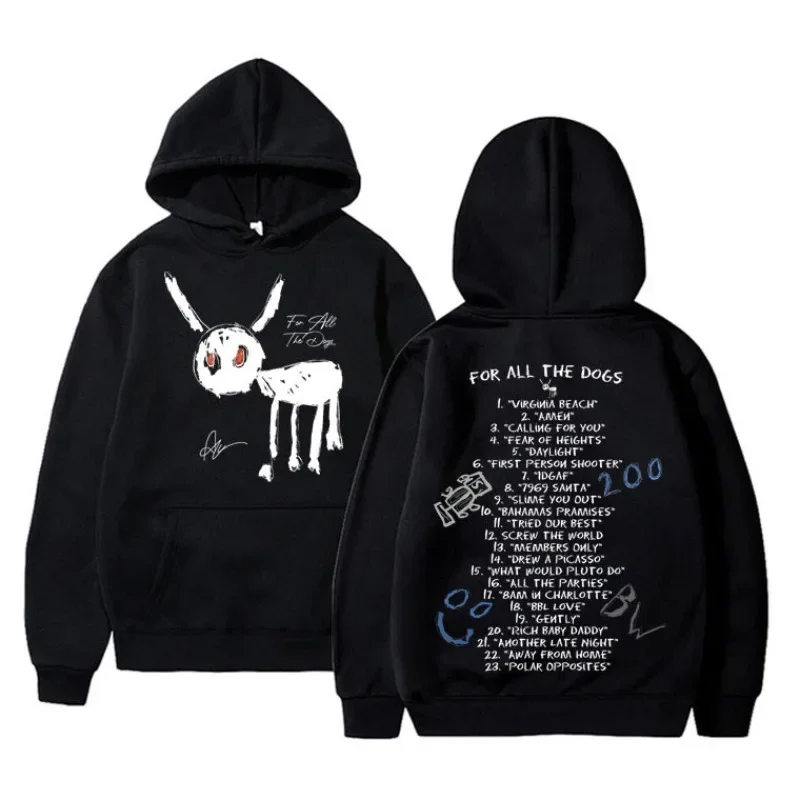 Rapper Drake for All The Dogs Hoodie Men's Hip Hop Vintage Pullover Sweatshirt Fashion Casual Plus size Lady Hooded Streetwear