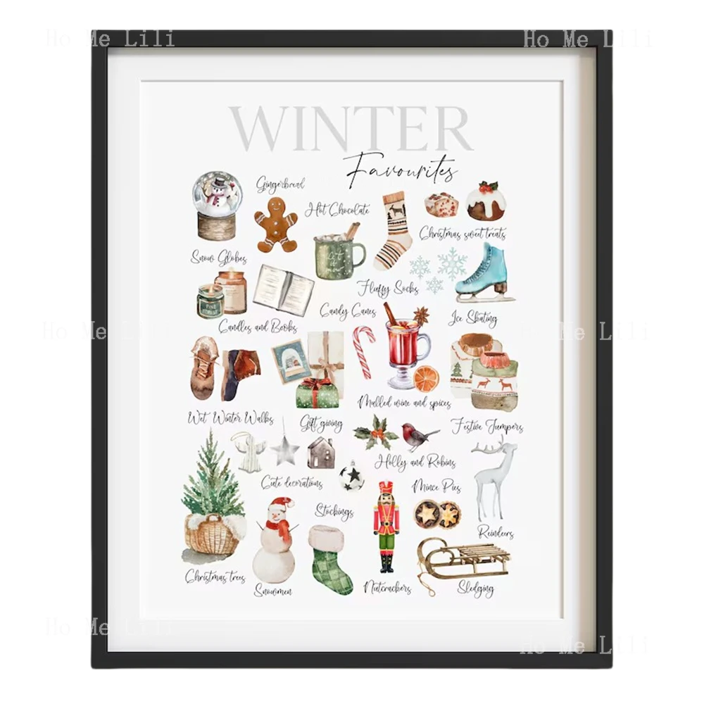 Christmas Winter Favourites Winter Description Xmas Seasonal Wall Art Poster Print Xmas Prints