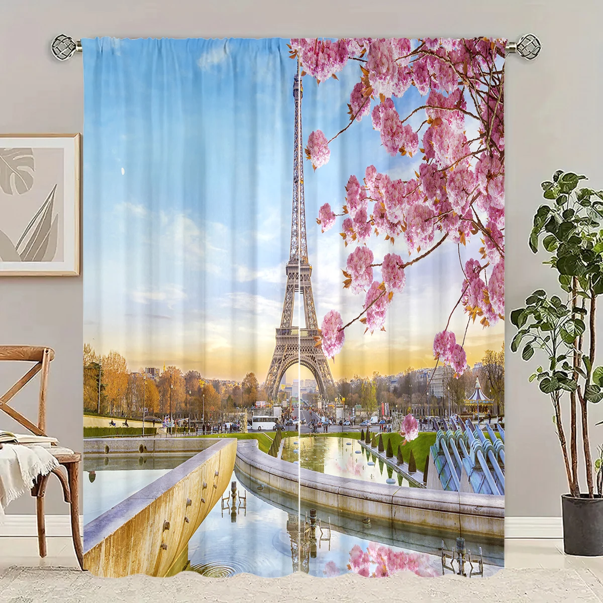 

2шт - шторы с принтом вишни, рождественские украшения, спальня и гостиная, украшение для дома, украшение комнаты