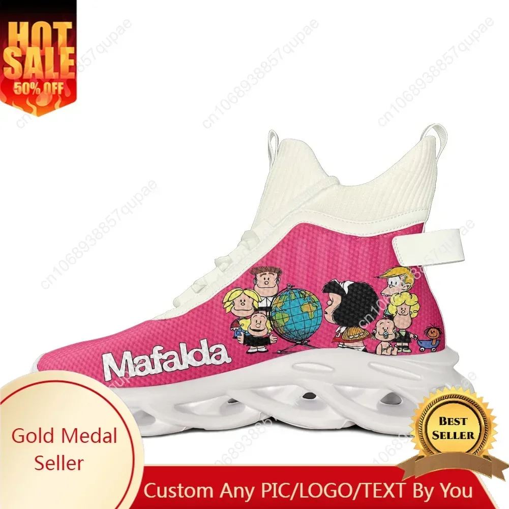 

Mafalda High Top Sneakers Anime Manga Mens Womens Teenager Sports Running Shoes Sneaker Lace Up Mesh Footwear Custom Made Shoe