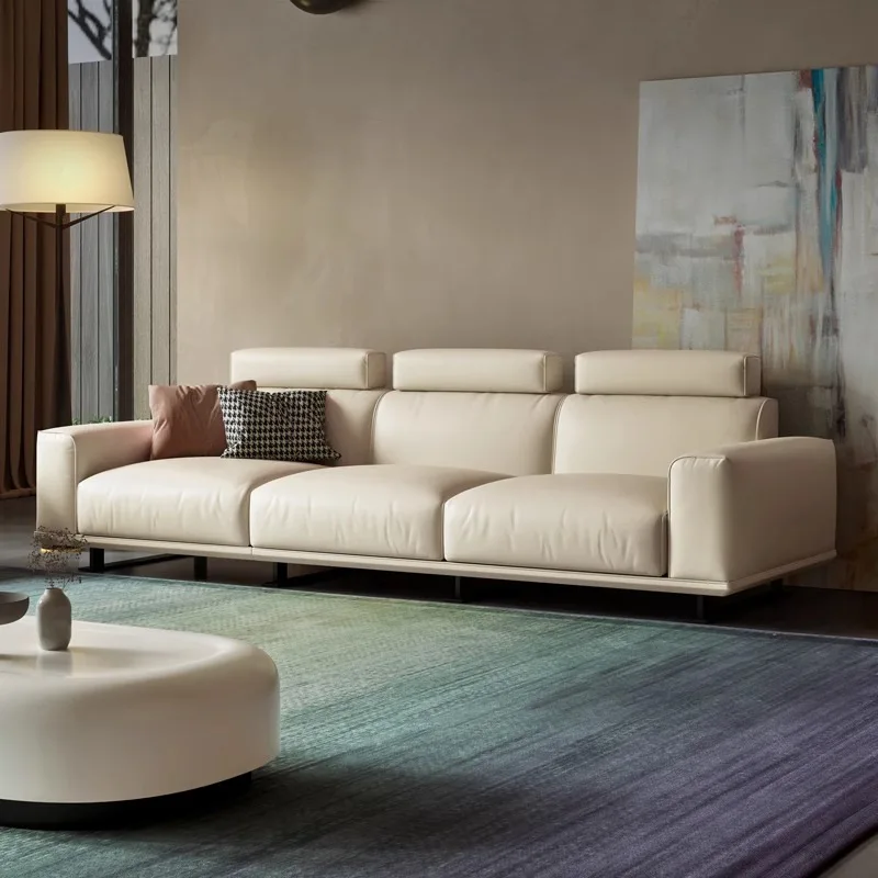 

Modern Indoor Live Room Couch Leather Three-seat Sofa Set Furniture Luxury Living Room Sofas