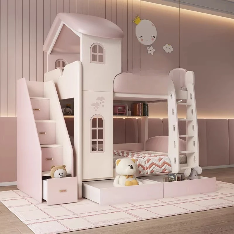 Customizable High and low bed Upper and lower bunk Mother Deluxe castle bed Multifunctional combination