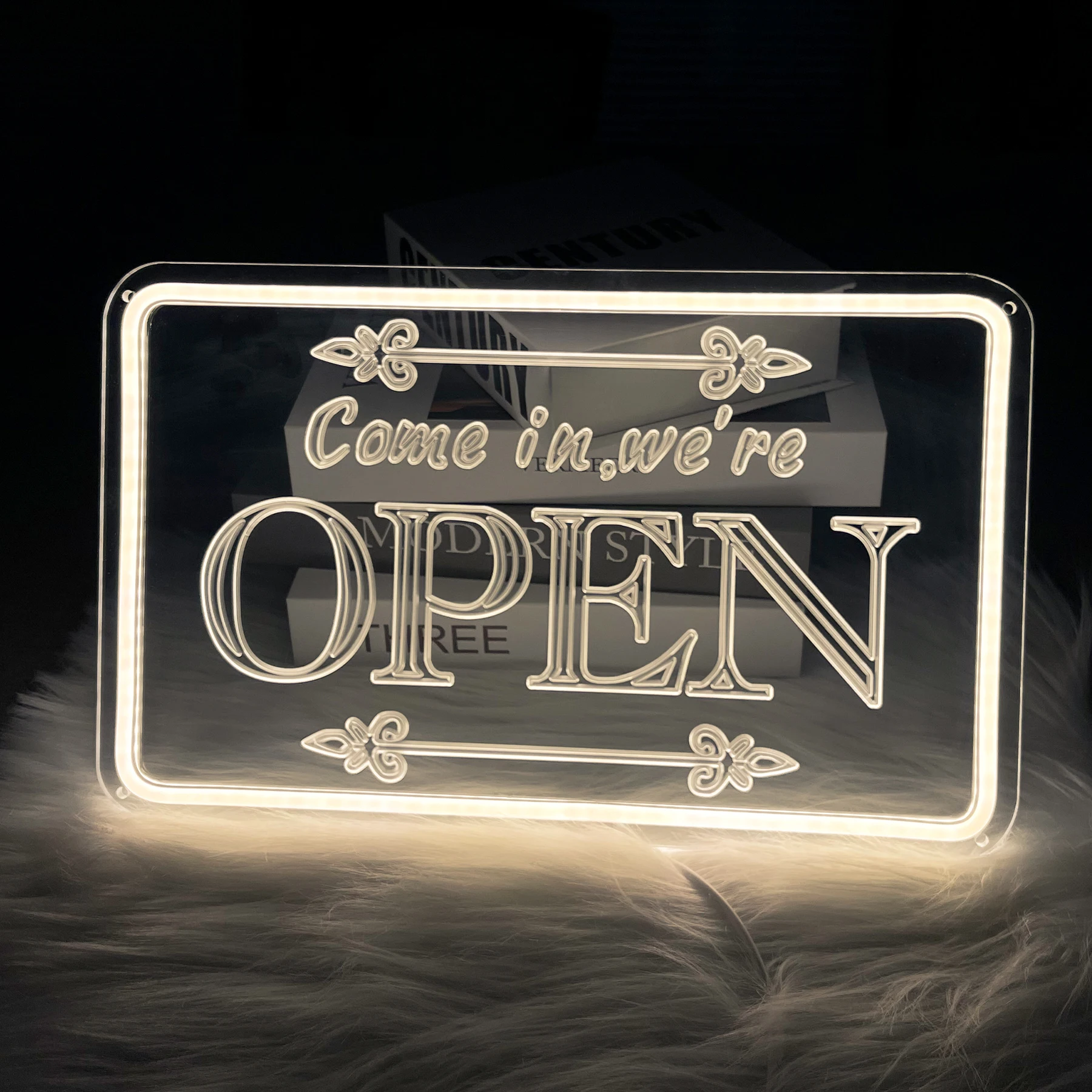 

OPEN LED Neon Lights, USB Powered Dimmable LED Neon Lights Suitable for Shops, Restaurants, Bar Wall Decorations