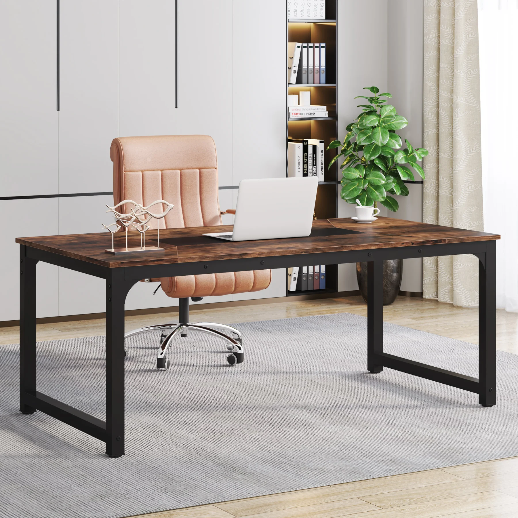 Tribesigns Modern Computer Desk, 78.7 x 39.4 inch X Large Executive Office Desk Computer Table Study Writing Desk