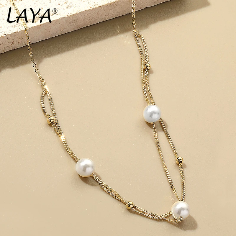 LAYA-Colar Minimalista de Péro - Freshwater Line avaliação e preço