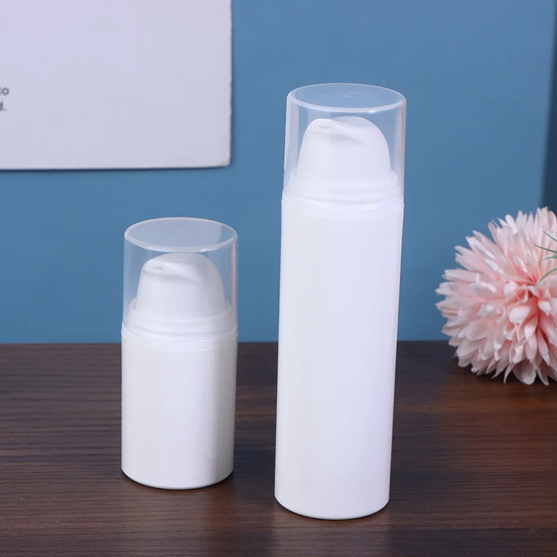 15ml 30ml 50ml Plastic Travel Bottles Cream Refillable White Airless Pump Emulsion Vacuum Lotion Bottle Makeup Cosmetics For Gel