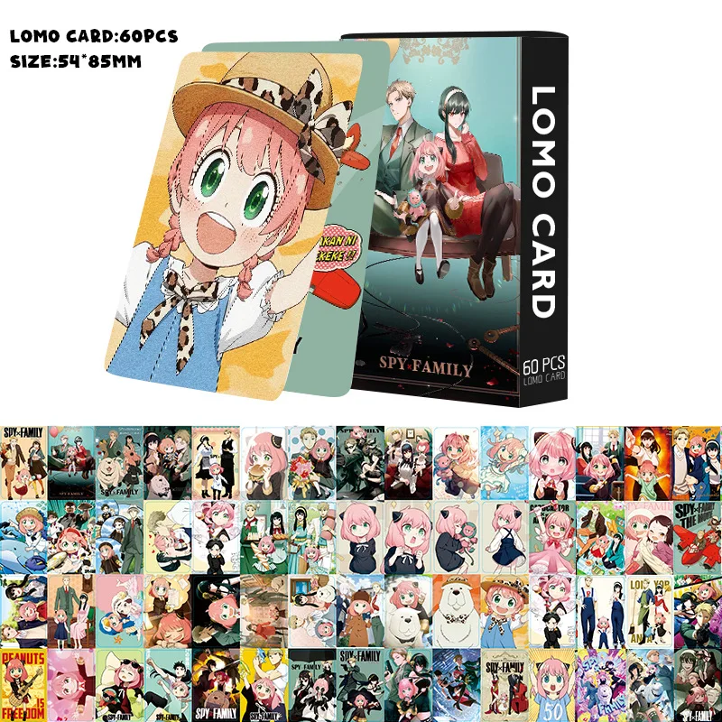 60PCS One Piece Luffy Gear 5 Card LOMO Demon Slayer Cards Anime Peripherals Greeting Card Bookmarks Double-sided Collection Deck