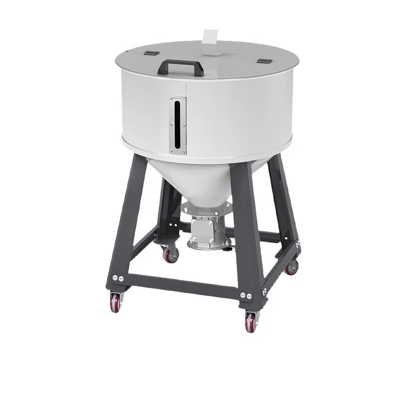 

Small round storage box, stainless steel plastic pellet storage bin