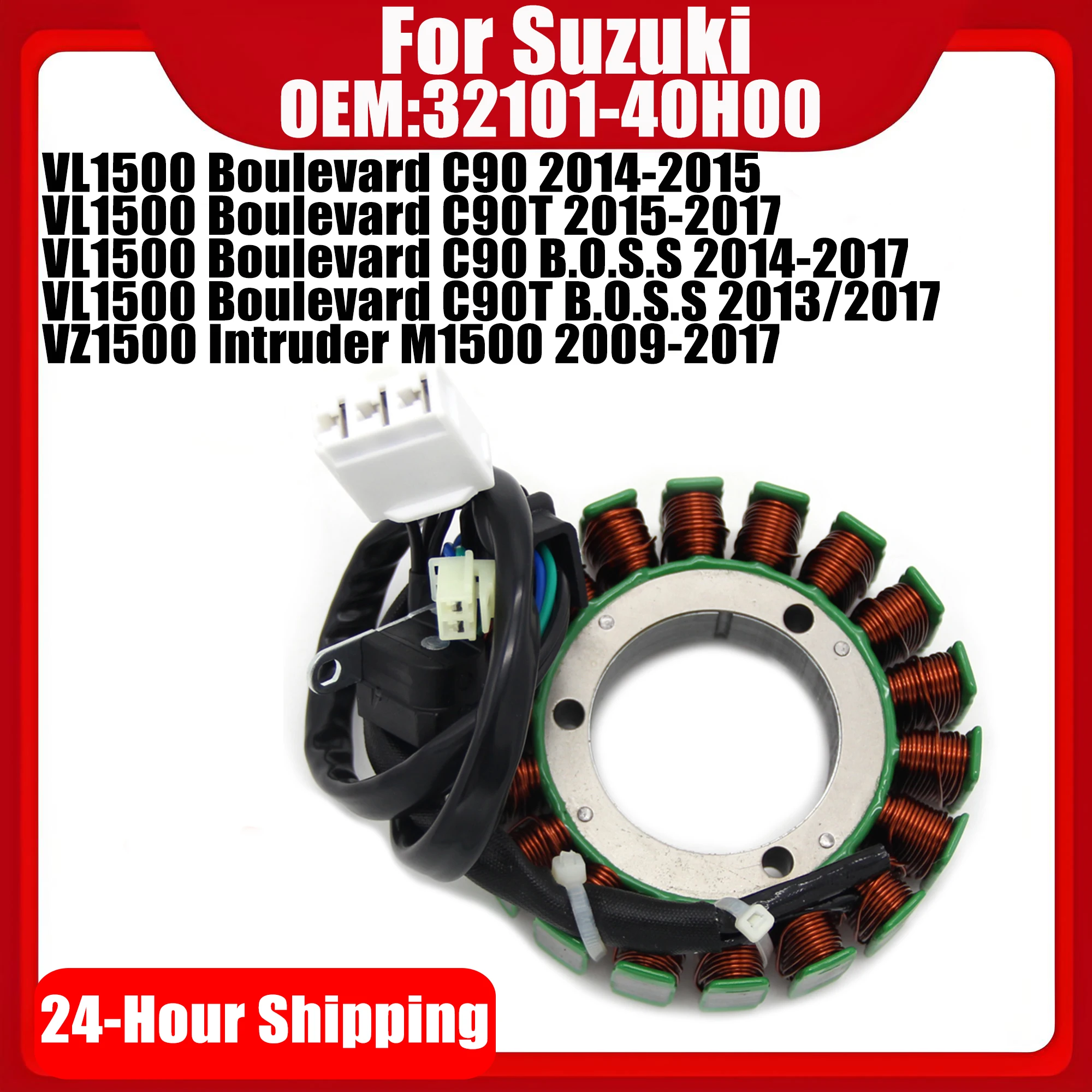 Motorcycle Engine Generator Magneto Stator Coil For Suzuki VL1500 Boulevard C90 VZ1500 Intruder M1500 OEM:32101-40H00