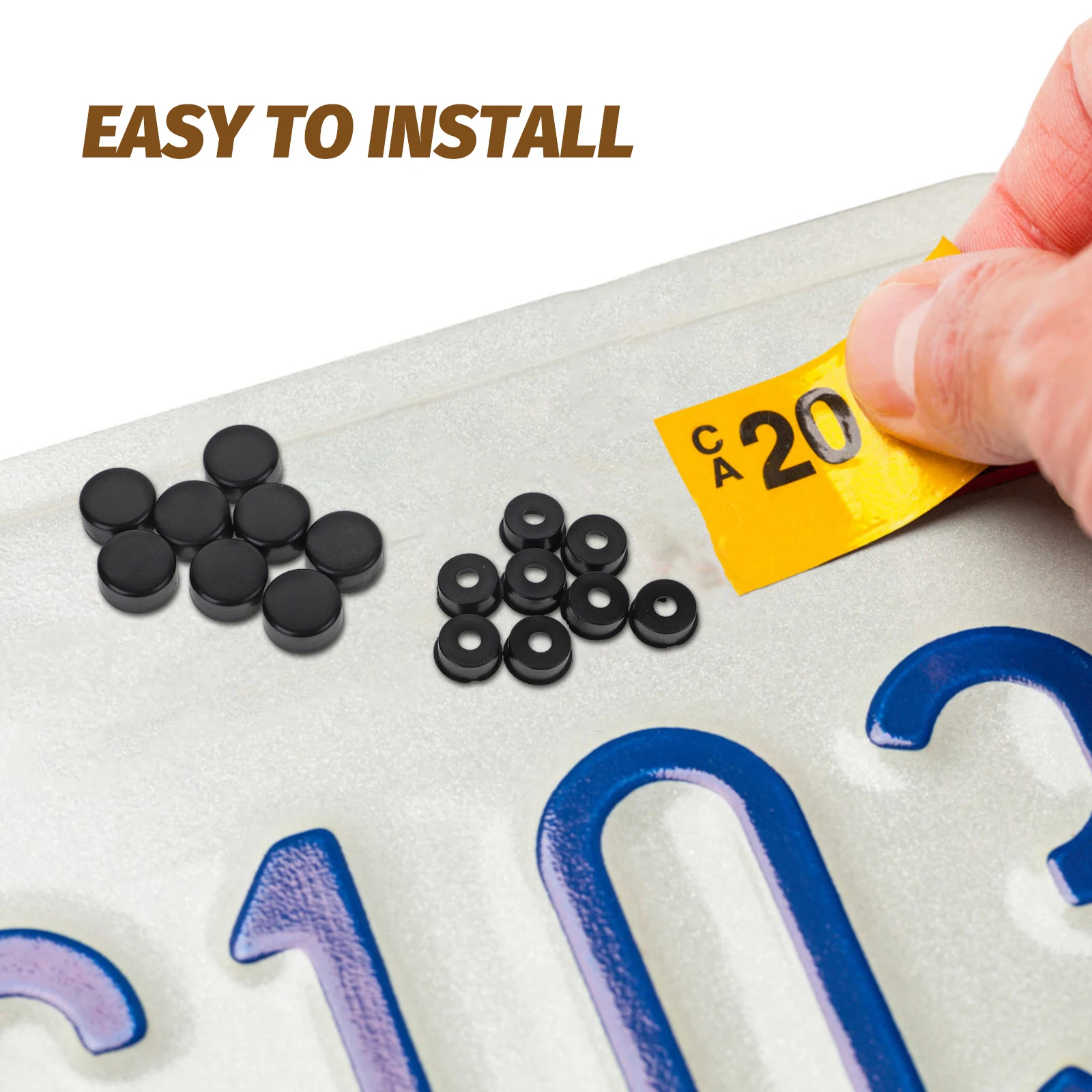 

License Plate Frame Screws Car Fastener Accessories Number and Caps for Kit Fixing
