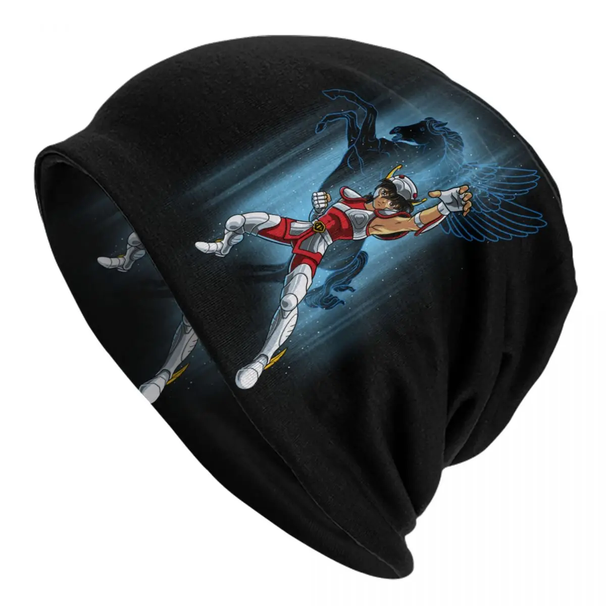 Seiya Of Pegasus Skullies Beanies Caps Unisex Winter Knitted Hat  Saint Seiya Knights Of The Zodiac Bonnet Hats Outdoor Ski Cap