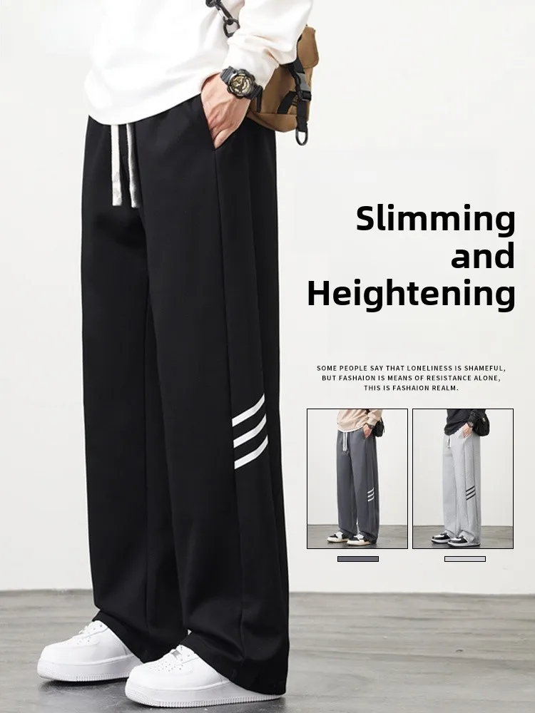 

Bla Casual Pants Men's Spring Autumn Sle 2025 New Loose Straight Leg Extra Large Size Sport Heavyweight Sweatpants