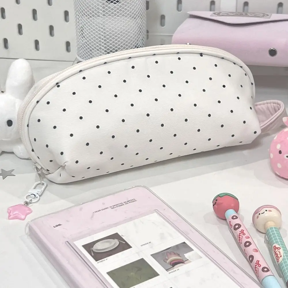INS Polka Dot Pencil Case Shell Shape Multi-functional Pen Bag Large-capacity Stationery Organizer Back To School Gift