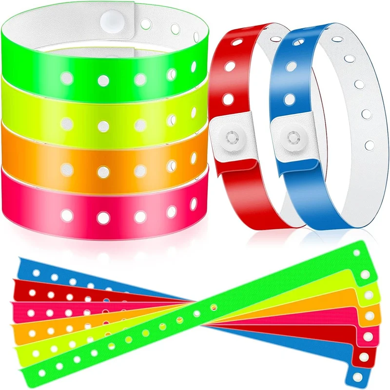 

Latest 48Pcs Vinyl Wristbands Plastic Event Wristbands Colorful Wristbands For Events Concert Carnival Nightclub, Multicolor