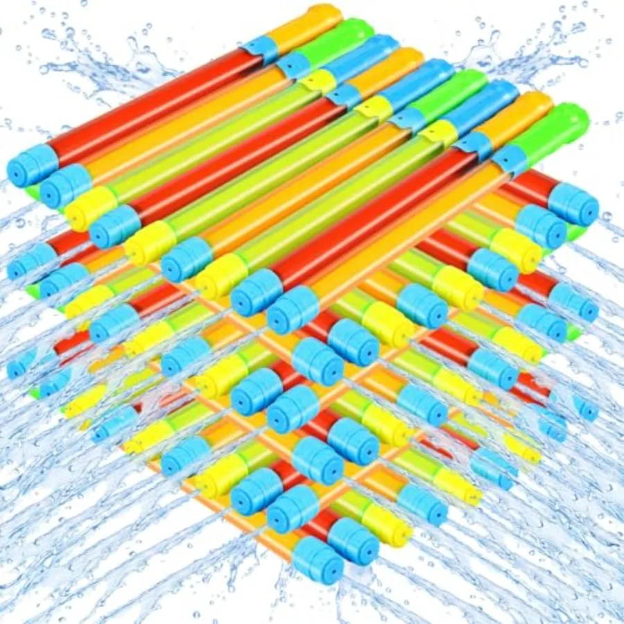 54 Pcs Summer Water Guns Bulk 17 Inch Colorful Plastic Water Shooters Pool Toys for Outdoor Swimming Pool Backyard Beach Sand P