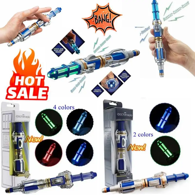 

Toy Figures Screwdriver 12th 10th 14fh Official Doctor Who Movie Props Model Sonics Pen Light Sounds Toys For Kids Holiday Gifts