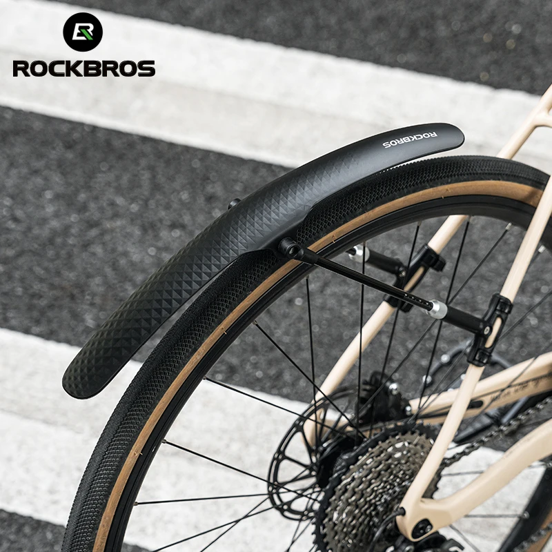 ROCKBROS Road Bicycle Fender Front Rear Tire Bike Mudguard Fender Easy to Install Aluminum Alloy Support Flexible Cycling Fender